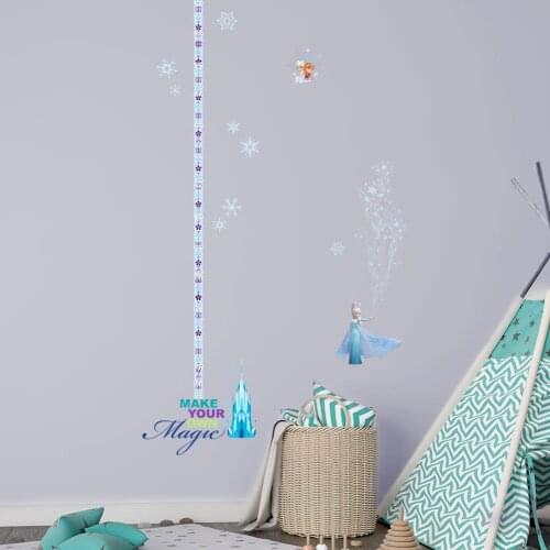 Disney Elsa Anna Princess Frozen Art Growth Chart Stickers Girls Wall Decals Mural For Kids Height Measure Home Decoration