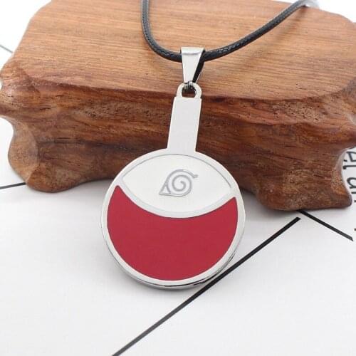 Comics Cartoon Akatsuki Red Logo Necklaces Unisex Trendy Party 2021 New Metal Necklaces For Fans Woman And Man Gift