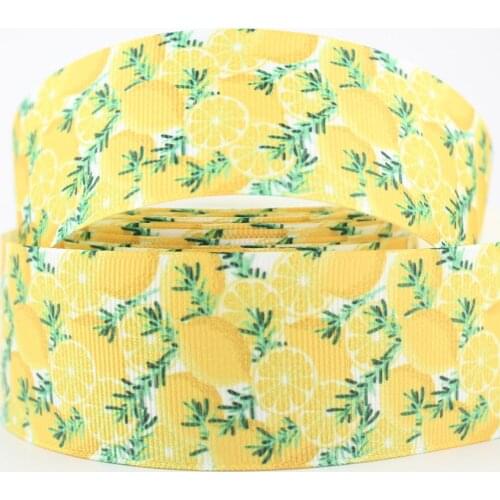 Cartoon Fruit lemon printed grosgrain ribbon 38mm 10 25 50 yards sewing DIY accessories gift wrap band wedding ribbons