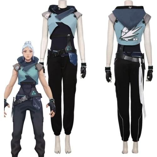 Game Valorant Jett Cosplay Costume Halloween Jumpsuit Outfits