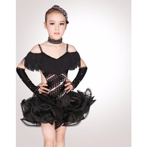 2019 Beauty Girl Latin Dance Dress Fresh Color Special Design For Children Showing Fashion Female Presentation Skirt 2055