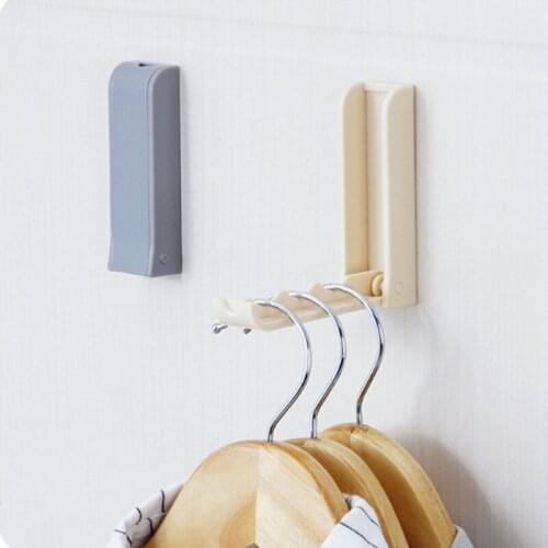 Creative Self-Adhesive foldable Door Hook Household Invisible Clothes Storage Hook Plastic coat Hanging hooks Wall Hanger