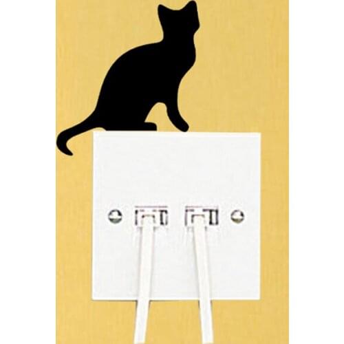 Cute cat DIY Art Fashion Switch Sticker Living room Bedroom Decorative Wall Stickers Vinyl Murals JG3610