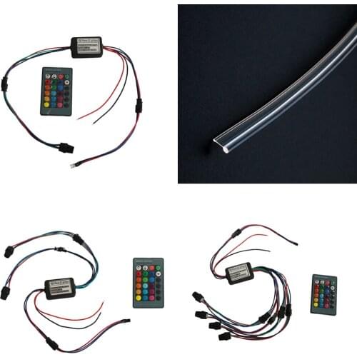 Mini LED 12v light source RGB colors and Side glow optic fiber with skirt varied color for car interior decoration