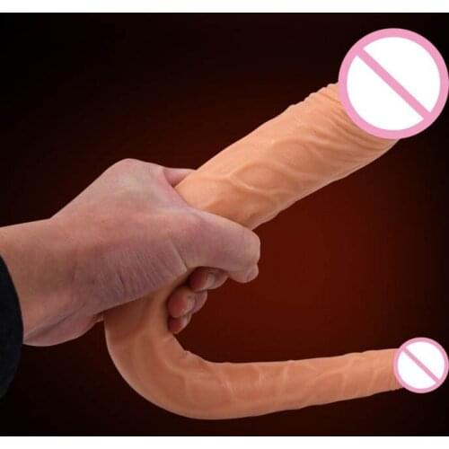 Soft huge double dildo realistic lesbian gay sex toys for woman big dildos Couple anal dildo double Sex Products