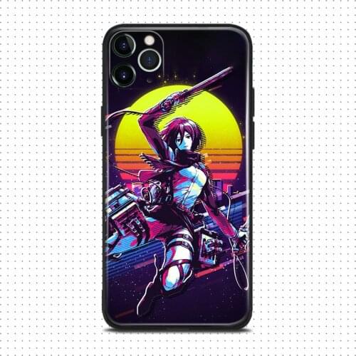 Mikasa Ackerman retro style anime For iPhone se 6 6s 7 8 plus x xr xs 11 pro max soft silicone phone case cover shell