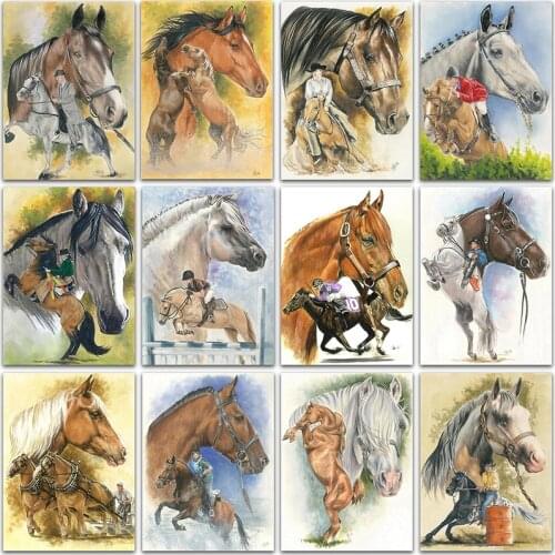 5D DIY Diamond Painting Kit animals horse Full Square&Round Diamond embroidery Cross stitch Diamond mosaic Paint home decor Sale