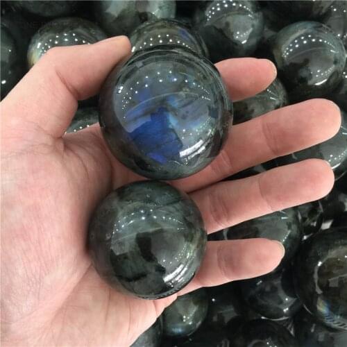 4-8CM Natural Labradorite Crystal Polished Sphere Ball 100% High Quality Healing Crystal Gemstone Flash Glossy Stone Decoration