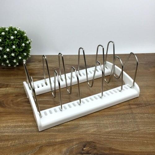 Stainless Steel Adjustable Pot Lid Rack Pan&Cutting Board Holder Stand Kitchen Organizer Dual Racks Chopping Board Shelf