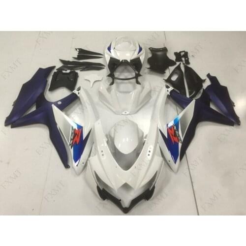 GSX R 750 2008 Motorcycle Fairing for Suzuki GSXR600 08 09 Fairings GSXR 750 2008 - 2010 K8 Abs Fairing White Matte Blue