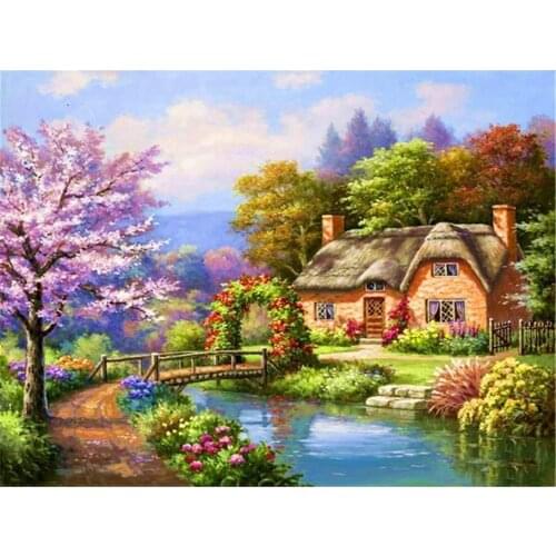 Scenery Landscape DIY Cross Stitch 11CT Embroidery Kits Craft Needlework Set Printed Canvas Cotton Thread Home Dropshipping