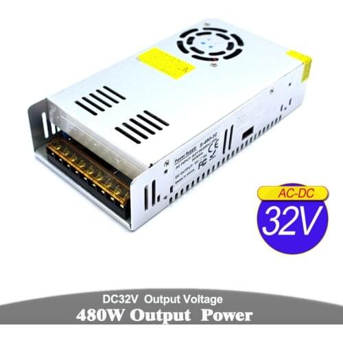 Regulator DC Power Supply 32V 15A 480W Driver Transformer AC To DC32V Power Adapter For Lighting CNC CCTV Monitor Machinery
