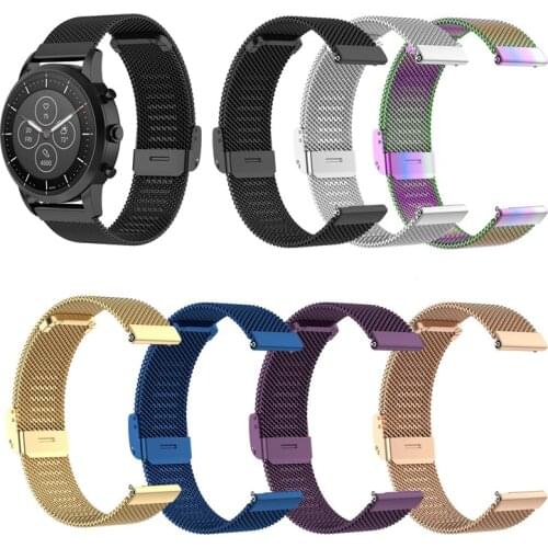 Milanese Watchband for Fossil Hybrid Smartwatch HR Quick Release Band Mesh Stainless Steel Strap Wristband