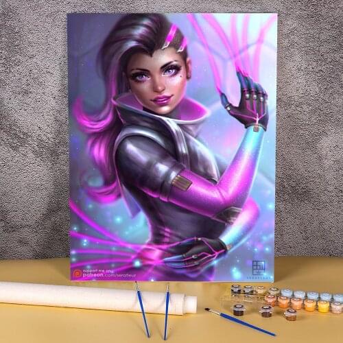 Cartoon Girl Woman Paint By Numbers Kit Oil Paints 40*50 Painting On Canvas New Design For Children For Drawing Handiwork