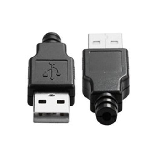 10pcs Type A Male USB 4 Pin Plug Socket Connector With Black Plastic Cover Type-A DIY Kits