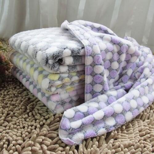 Pet Blanket Dog Mat Winter Soft Warm Fleece Dog Cushion Dot Print Breathable Sleeping Bed Cover Pad For Small Medium Dogs Cats