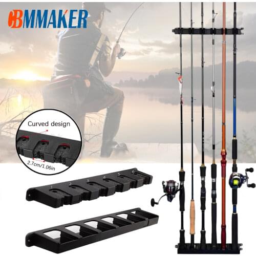 6 Holes Fishing Rod Storage Rack Durable Fishing Pole Holder Rod Stand Wall Mount Modular for Garage Carp Fishing Accessories