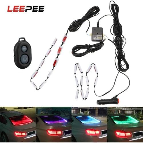 LEEPEE Car RGB LED Strip Light Decorative Warning Light Sound Music Control Car Interior Lights Auto Atmosphere Lamps