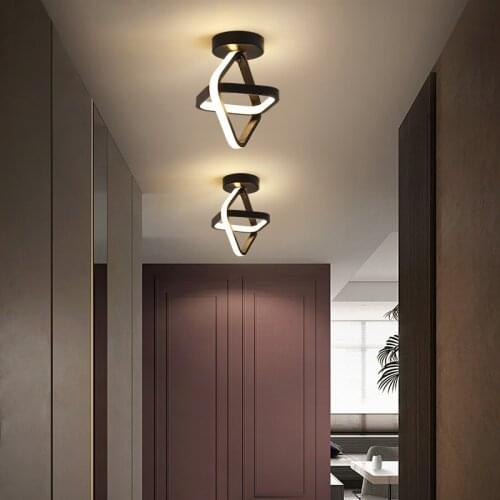 Led Ceiling Lamp For Corridor Aisle Cloakroom Home Black Round Square Chandelier In The Hallway Balcony decoration Light Fixture