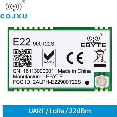 SX1262 UART TCXO Wireless Module 868MHz 915MHz Transceiver IoT SMD IPEX Interface cojxu E22-900T22S IPEX Stamp Hole Antenna