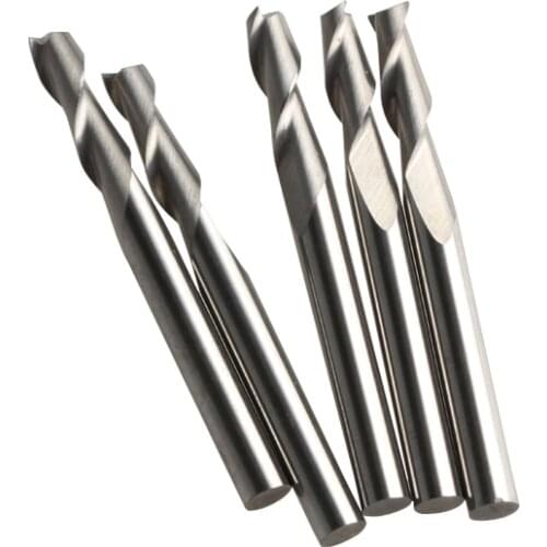 10 pcs Shank 4mm x 12mm Two Flutes Carbide Mill Spiral Cutter Wood Router Bit Tools for CNC Machine Engraving HUHAO
