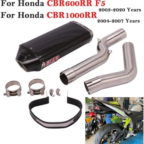 For Honda CBR1000RR 2004-2007 CBR600RR F5 2003 - 2020 Motorcycle Yoshimura Exhaust Escape Slip On Link Pipe Muffler Carbon Fiber