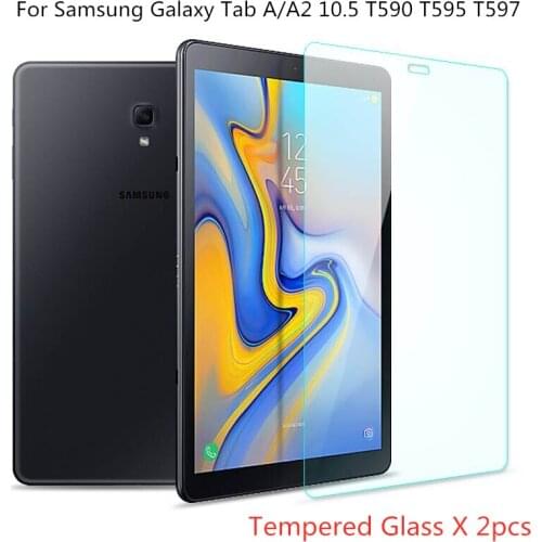 2pcs Tempered Glass Screen Protector For Samsung Galaxy Tab A 10.5 2018 Screen Protector Tab A2 10.5 T590 T595 T597 SM-T590 Flim