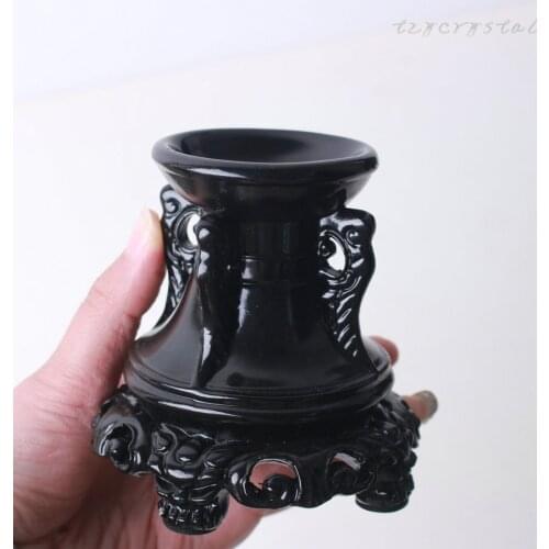 1pc Black Resin Fashion Crystal Sphere Base Home Desktop Stand