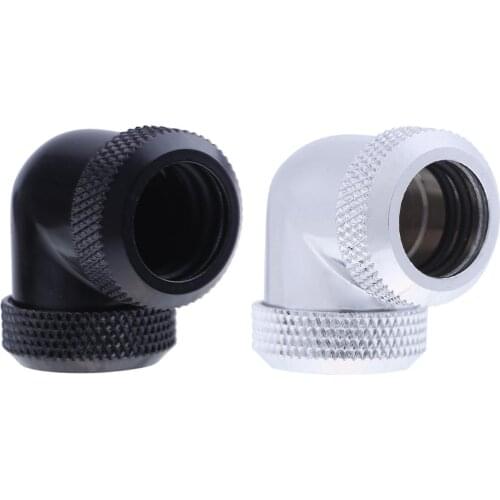 14mm OD G1/4 Inner Thread 90 Degree Tube Connector for PC Water Cooling detachable quick torsion 3-ring seal