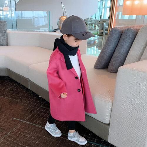 2-7Years Autumn Children Clothes Long Coat For Boys Woolen Plaid Kids Outerwear England Clothes Boy Jacket Windbreaker Spring