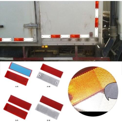 2pcs Plastic Reflector Reflective Warning Plate Stickers Sign Sheeting Car Truck