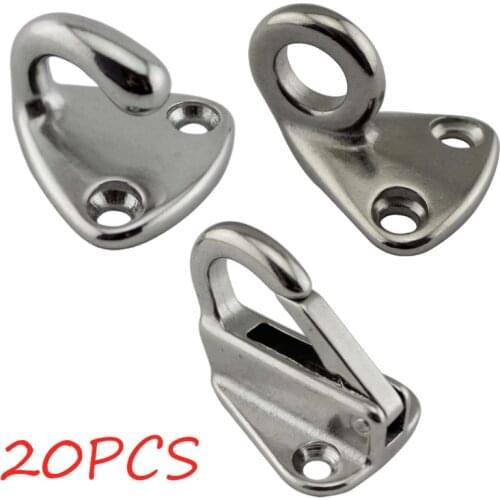 20pcs/lot Stainless Steel 316 Mini Marine Boat Deck Fender Hook Spring Locked Fender Hooks marine hardware accessories Silver