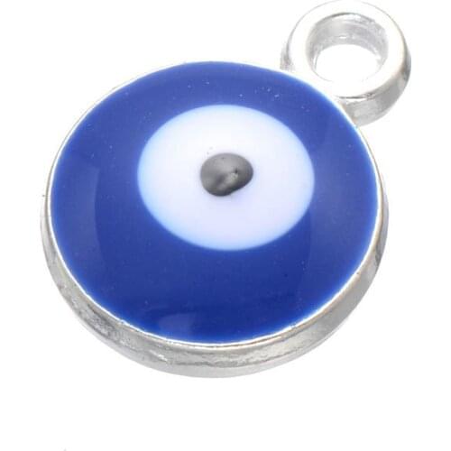 30pcs/lot 10MM two side Blue Evil Eye Charms Floating Beads Turkeys pendant eyes For Bracelets Jewelry finding