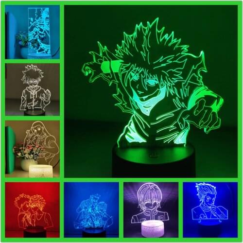 Hunter X Hunter 3d Nightlights Colors Changing Gon Killua Kurapika Hisoka Illusion Lampara Table Lamp