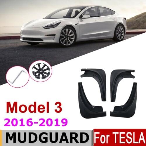 4Pcs Set Mud Flaps For Tesla Model 3 Model3 2019 2018 2017 2016 Mudflaps Splash Guards Mudguards Front Rear Sport