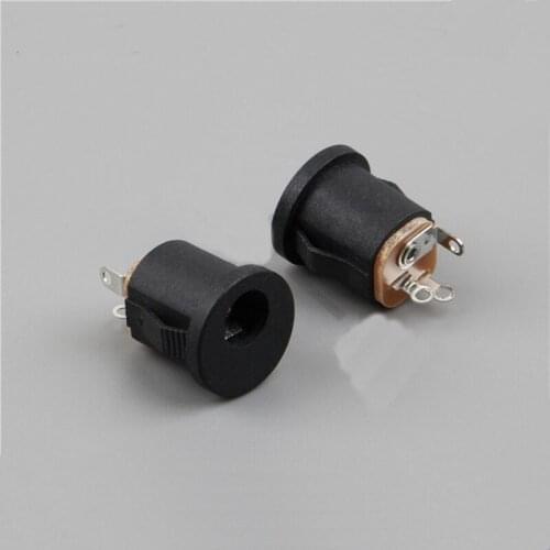 5pcs power socket 5.5-2.1 socket round hole thread nut panel mounting with nut