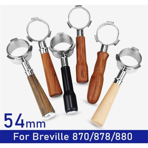 54mm Coffee Bottomless Portafilter For Breville 870/878/880 Filter Basket Stainless Steel Replacement Espresso Machine Accessory