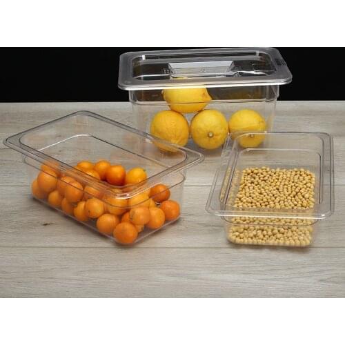 PC basin with cover acrylic transparent visible rectangular storage box ice cream jam pot milk tea storage box