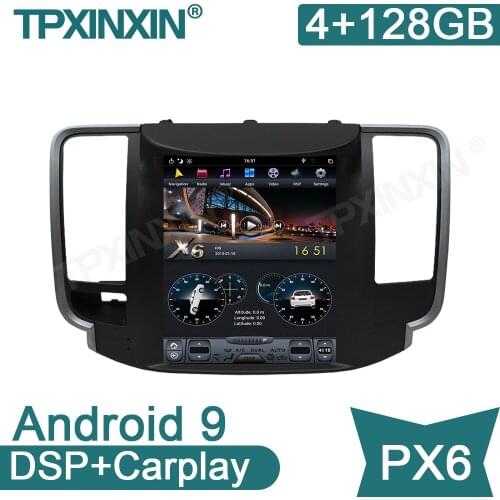 Android 9 4+128G PX6 For Nissan Teana 2008-2011 Tesla Screen Car GPS Navigation Headunit Multimedia Player Radio Tape Recorder