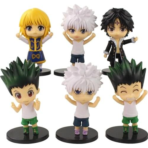10-11cm 6pcs/Lot Anime Hunter X Hunter Gon Freecss Killua Zoldyck Kurapika PVC Action Figurine Toys Model Doll