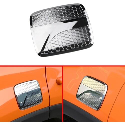 CAR CHROME FUEL TANK CAP TANK PROTECTION COVER TRIM STICKERS FOR JEEP RENEGADE 2015 - 2019 ACCESSORIES