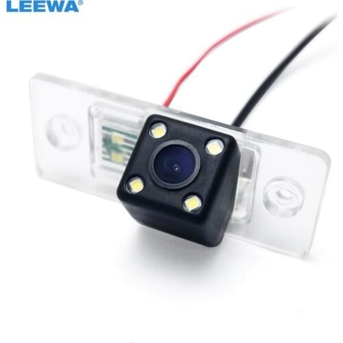LEEWA Car Backup Rear View Camera With 4/8/12LED For Volkswagen Touareg/Passat B5/Tiguan/Polo Sedan/Santana/Golf 5/Skoda Fabia
