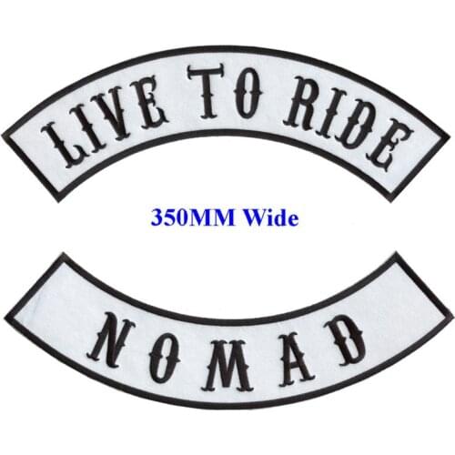 LIVE TO RIDE motorcycle biker patches iron on patches for full back jackets clothing FREE RIDER embroidered rocker patches nomad