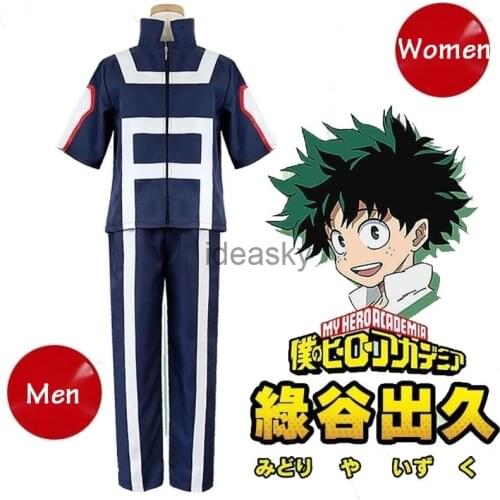 Boku no Hero Bakugou Katsuki/Iida Tenya Todoroki Shouto Cosplay Anime Costume My Hero Academia Sportswear Tops Pants wig green