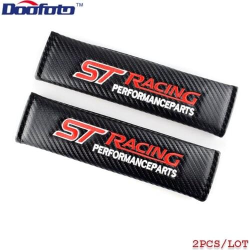 Seat belt cover Accessories For Ford ST Racing 92 Focus 2 Focus 3 Mondeo Kuga Accessory Emblems Carbon Fiber Car Styling sticker