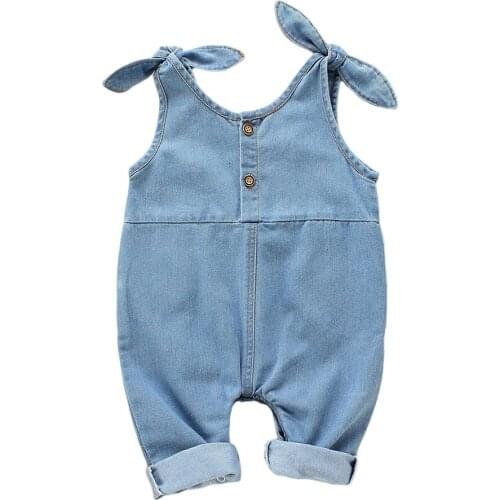 Baby Summer Clothes 0-18 Months Newborn Girl Overalls with Pocket Covered Button Infant Jumpsuit Fashion New Born Girls Rompers