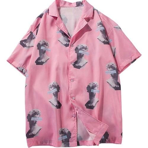 Turn-down Collar Full Print Hawaii Shirts Men Fashion Short Sleeve 2019 Summer Streetwear Man Skateboard Tees Shirt