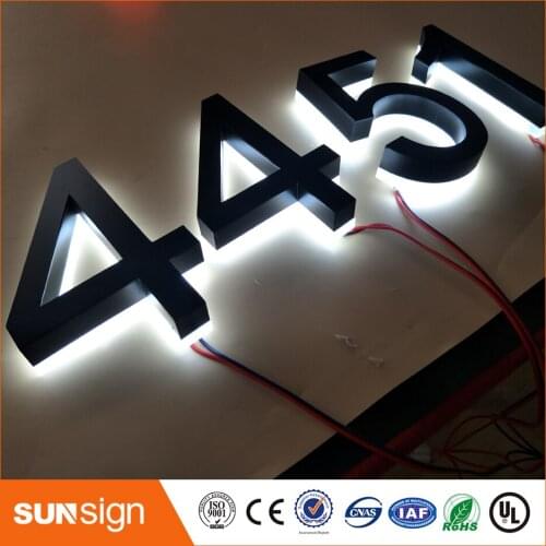 H 20CM Acrylic backs golden color backlit light up signs letter