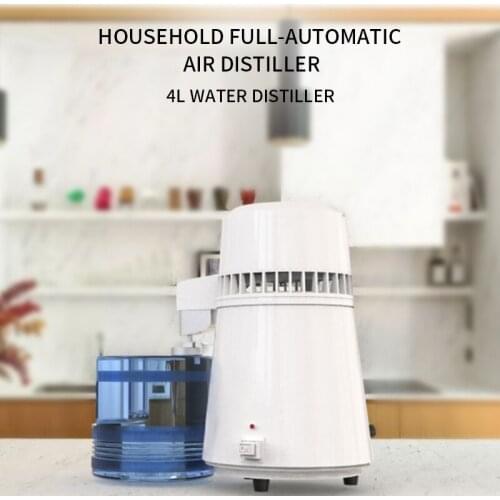 HOOLOO Household 4L Power Adjustable Pure Water Distiller Stainless Steel Water Filter Device Distilled Water Purifier