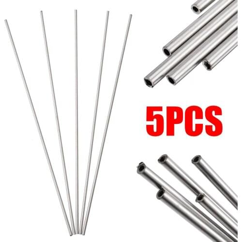 5pcs 304 Stainless Steel Capillary Tube Mayitr Silver Tubes 3mm OD 2mm ID 250mm Length with Oxidation Resistance